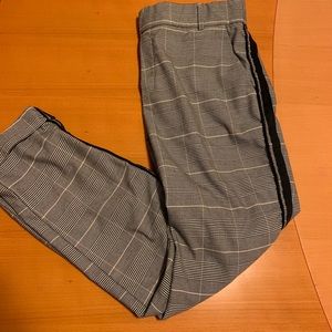 Zara plaid side stripe pants